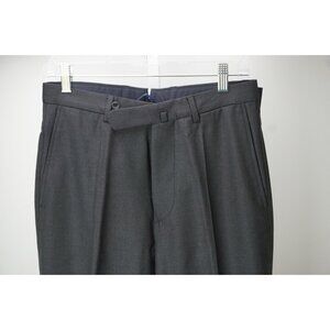 Incotex Charcoal Gray High Comfort 100% Wool Mens Dress Pants Sz 46 EU NEW